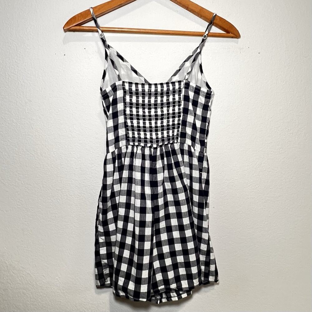 American Eagle Romper Size XXS Blue White Gingham Pockets Summer Cottage Preppy - Picture 3 of 15